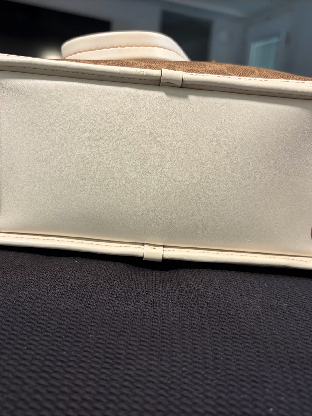 Coach Dreamer Brown Signature Satchel with Cream Trim and Gold Hardware - Picture 5 of 16